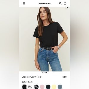 Reformation black classic crew t shirt